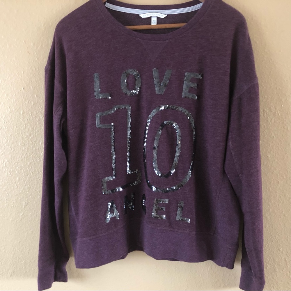VICTORIAS SECRET ANGEL BLING SWEATSHIRT L PURPLE
